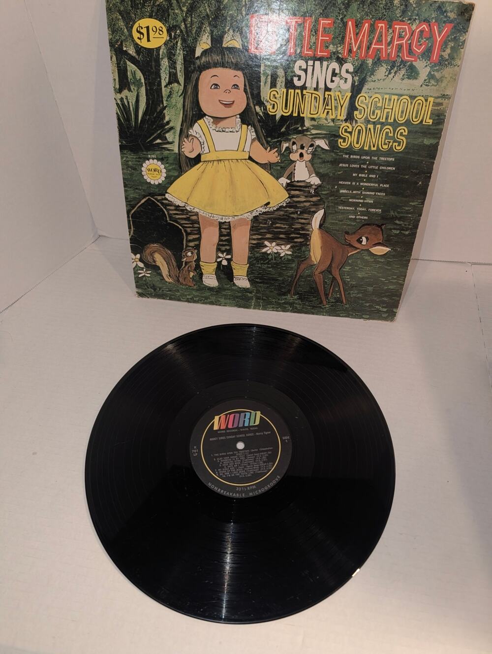 Vintage 1967 Little Marcy Sings Sunday School Songs Vinyl Record K-701 Word Rare